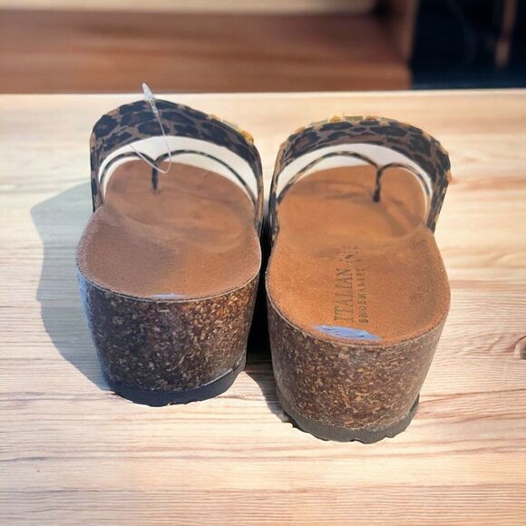 Italian Shoemakers Made In Italy size 7 Stacie Leopard sandal Slides - Picture 3 of 4